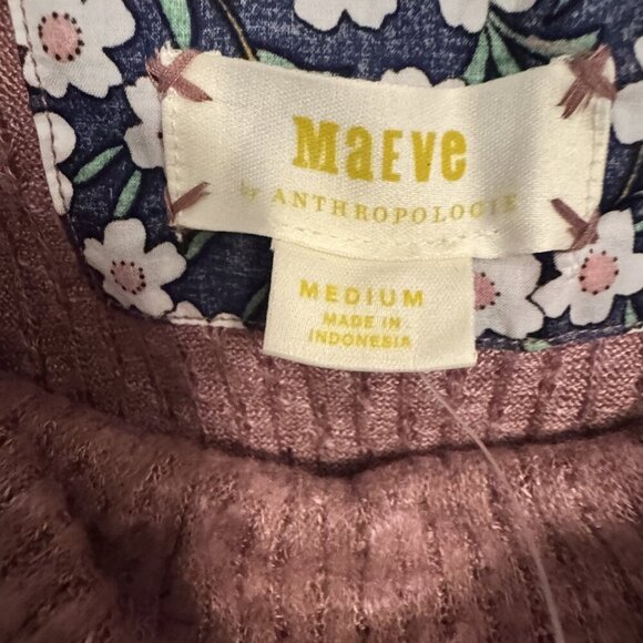 Maeve by Anthropologie Size Medium (M) Women's Mauve Cowl Neck Tunic Sweater wit - Picture 2 of 5